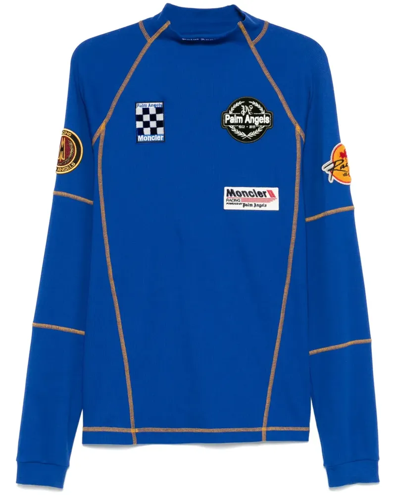 Moncler T-Shirt mit Patch-Detail - Blau Blau