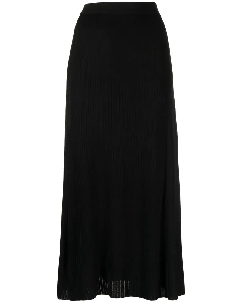 Ferragamo Gerippter Strickrock - Schwarz Schwarz