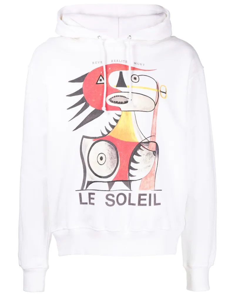 ENDLESS JOY Hoodie mit "Le Soleil"-Print Weiß