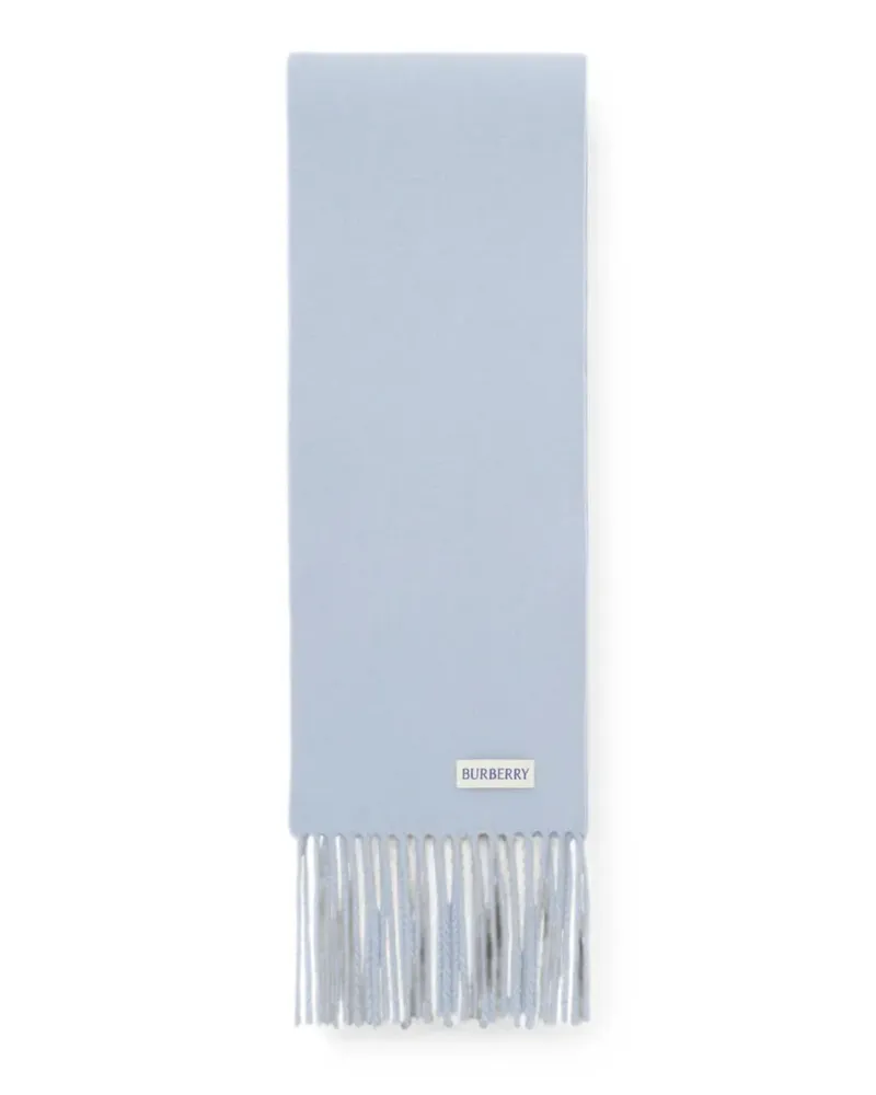 Burberry narrow check-label cashmere scarf - Blau Blau