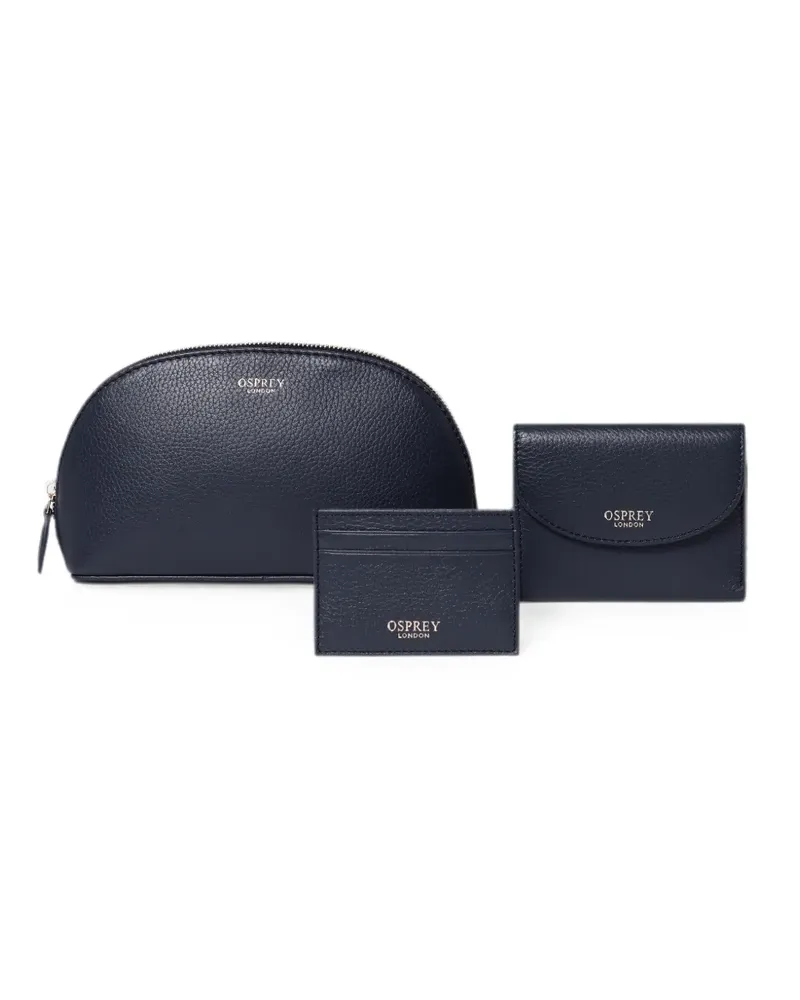 Osprey Tilly logo-print leather makeup set - Blau Blau
