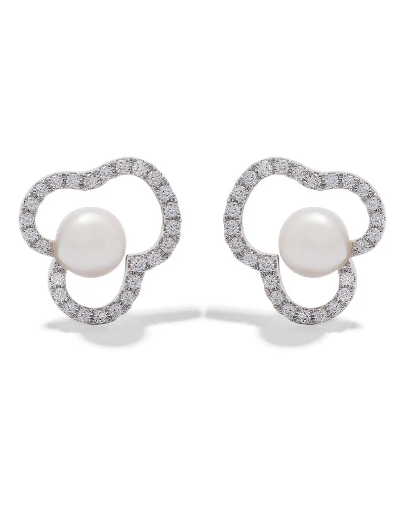 TASAKI 18kt Weißgoldohrringe mit Akoya-Perle - Silber Silber
