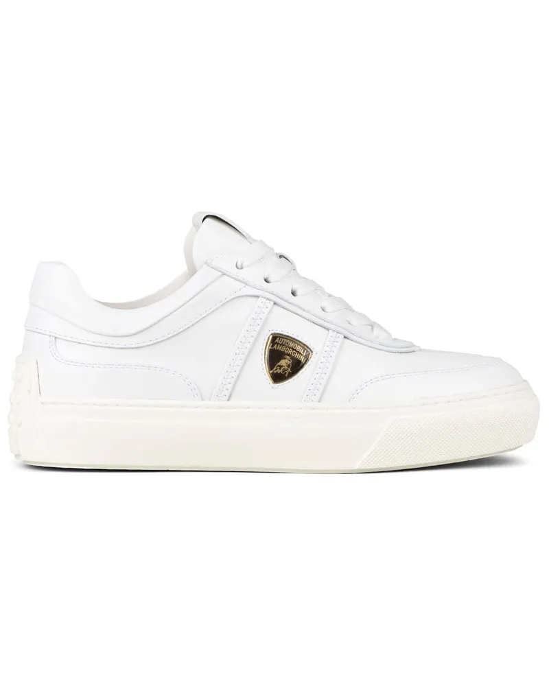TOD'S Automobili Lamborghini Sneakers mit Logo-Prägung - Weiß Weiß