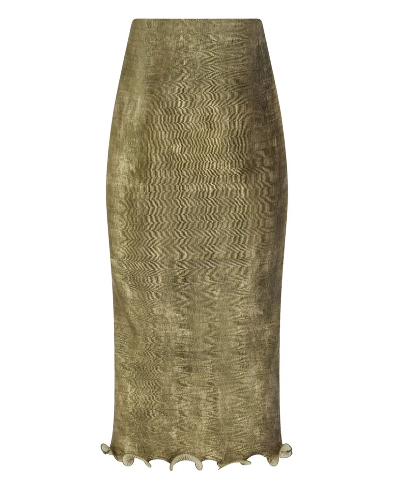 Fendi ruffled midi skirt - Grün Grün