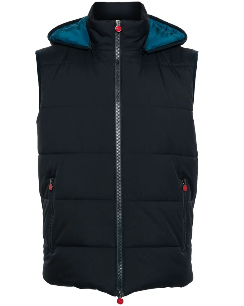 Kiton Kapuzenweste mit Reißverschluss - Blau Blau