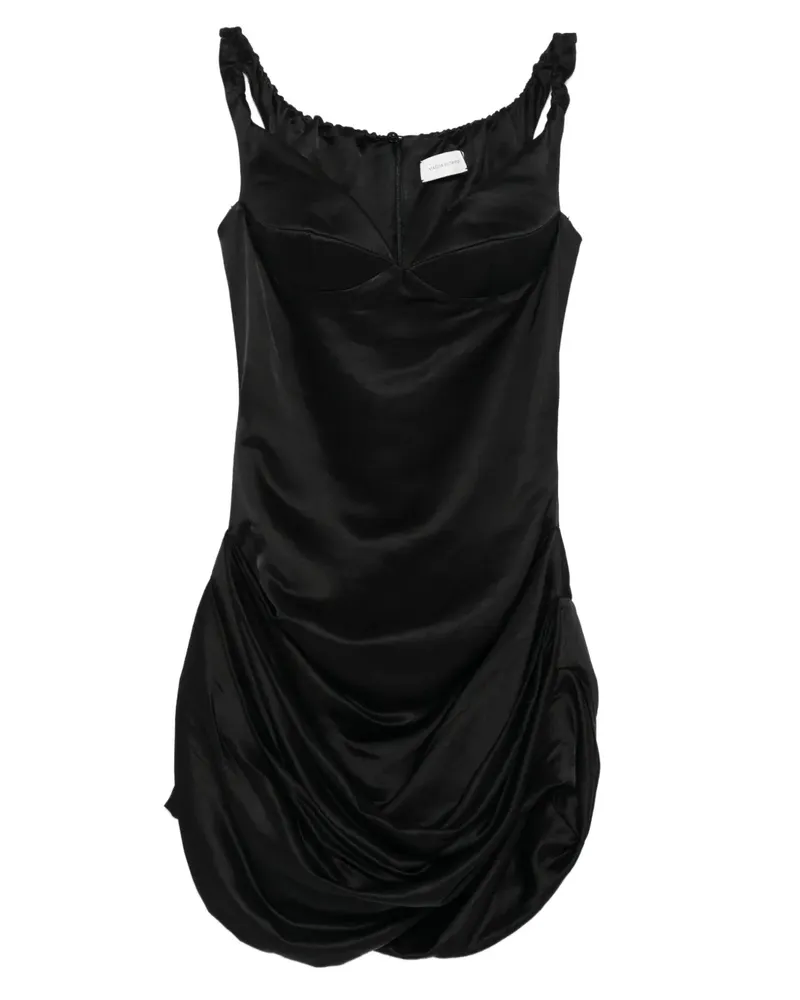 Magda Butrym Drapiertes Minikleid - Schwarz Schwarz