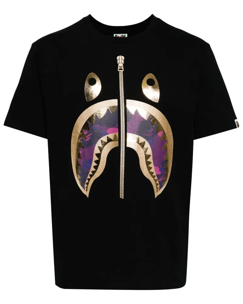 BAPE T-Shirt mit Hai-Print - Schwarz Schwarz