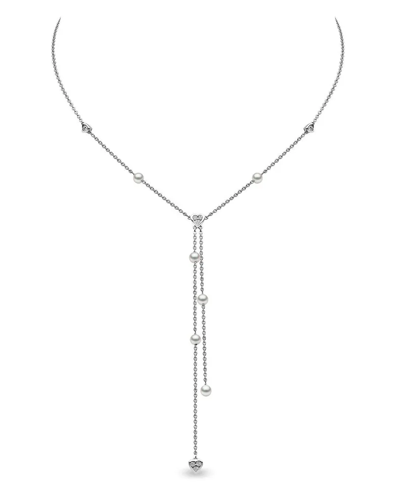 YOKO London 18kt Weißgoldhalskette mit Perlen - Silber Silber