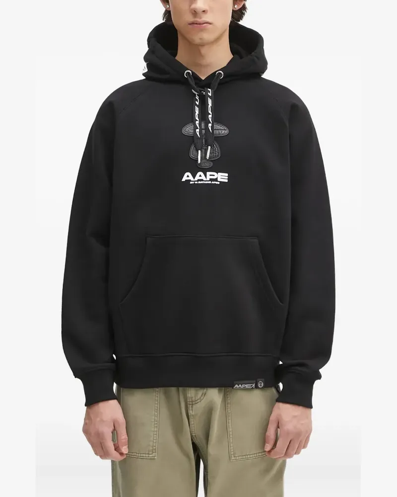 BAPE Hoodie mit Moonface-Logo - Schwarz Schwarz