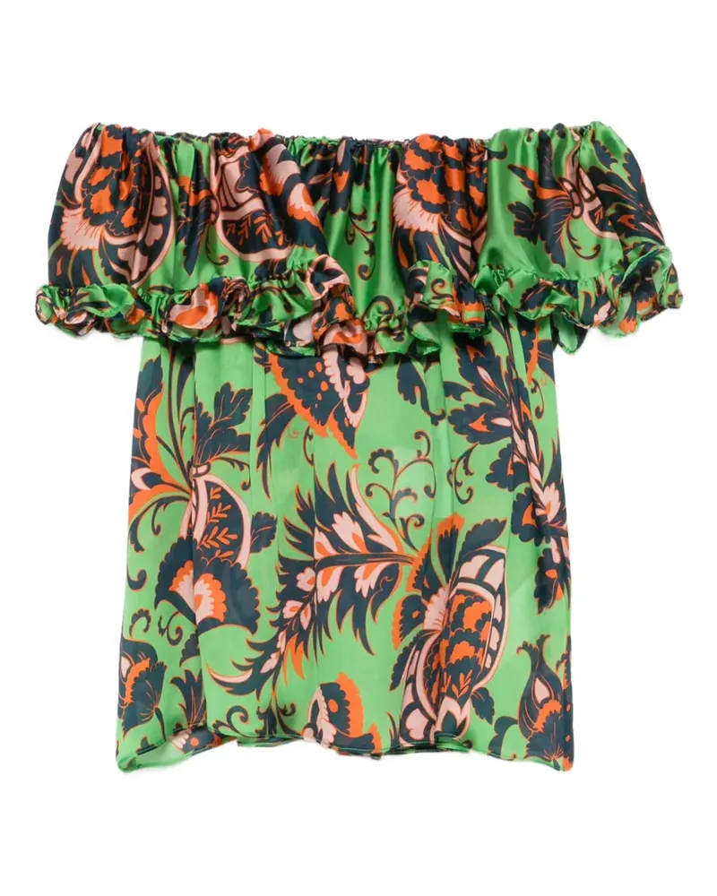 Etro ruffled floral-print blouse - Grün Grün