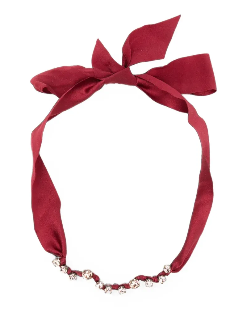 forte_forte crystal-embellished self-tie necklace - Rot Rot