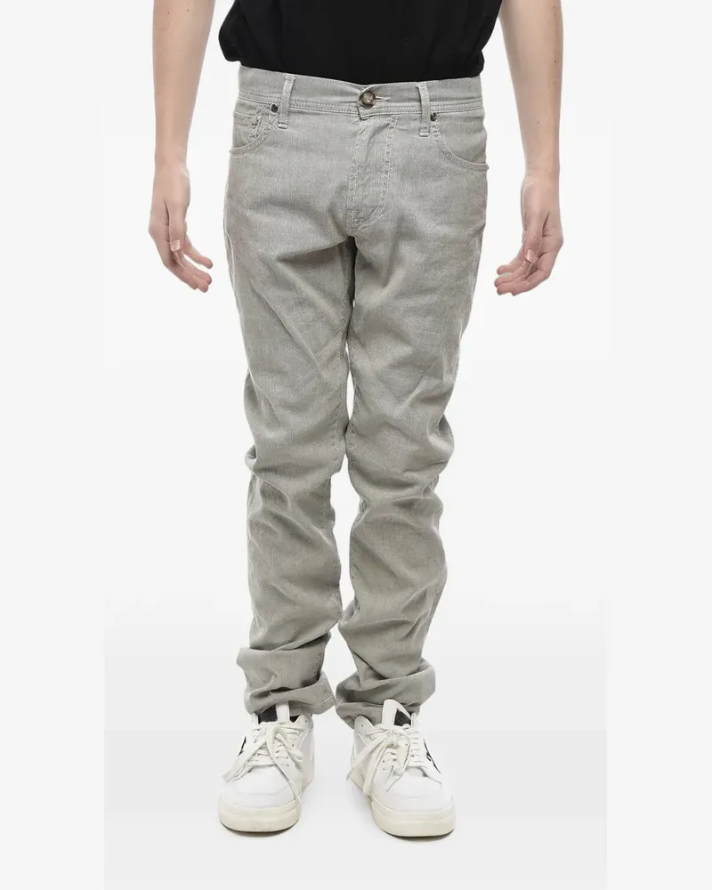 Corneliani Gerippte Five-Pocket-Hose - Grau Grau