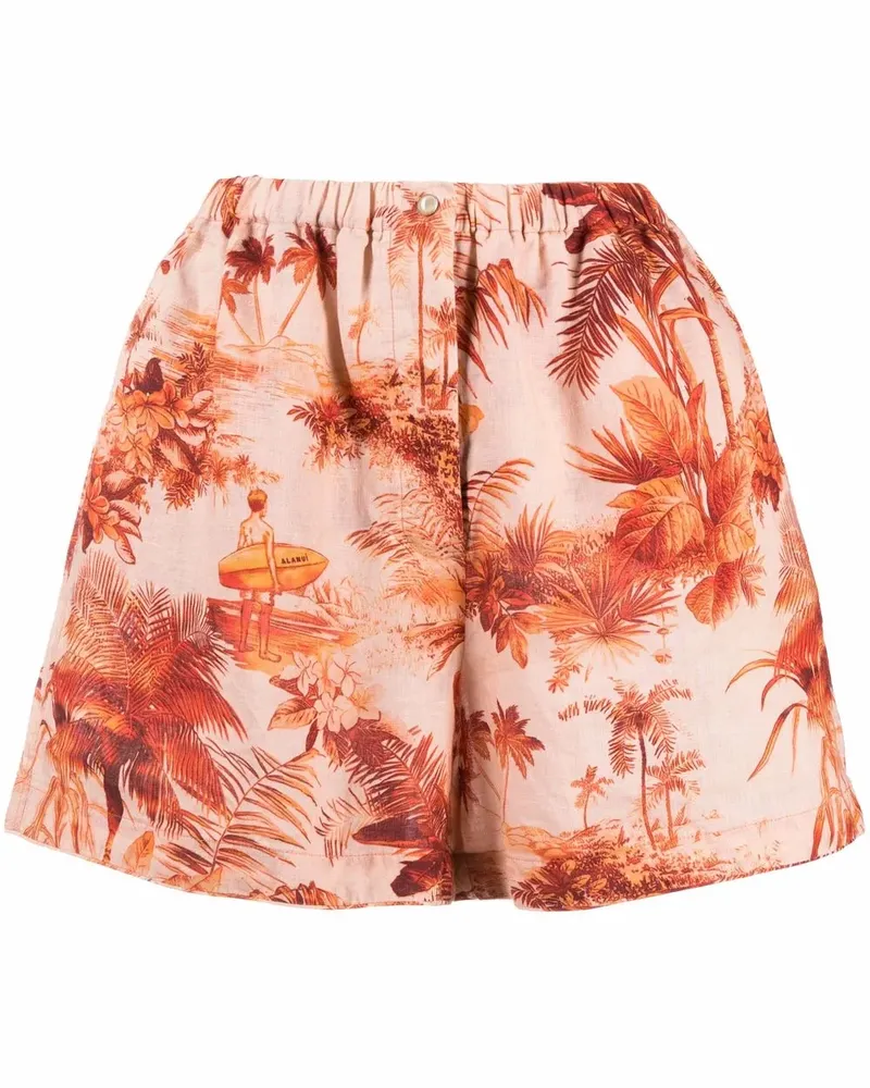 Alanui Hoo'okipa Toile De Jouy Shorts - Orange Orange