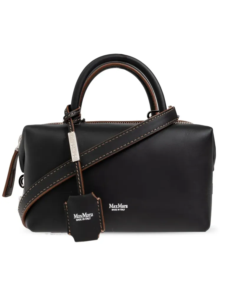 Max Mara Shopper mit Logo-Print - Schwarz Schwarz