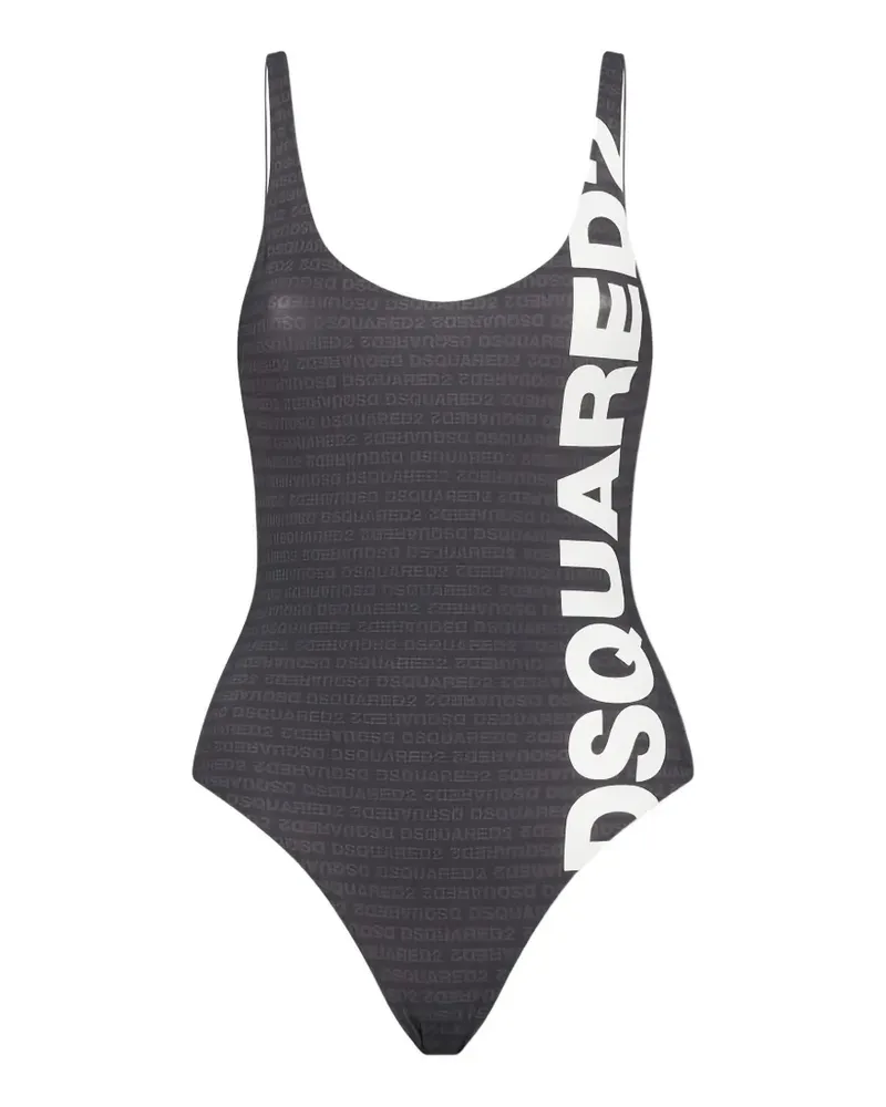 Dsquared2 logo-print one-piece swimsuit - Grau Grau