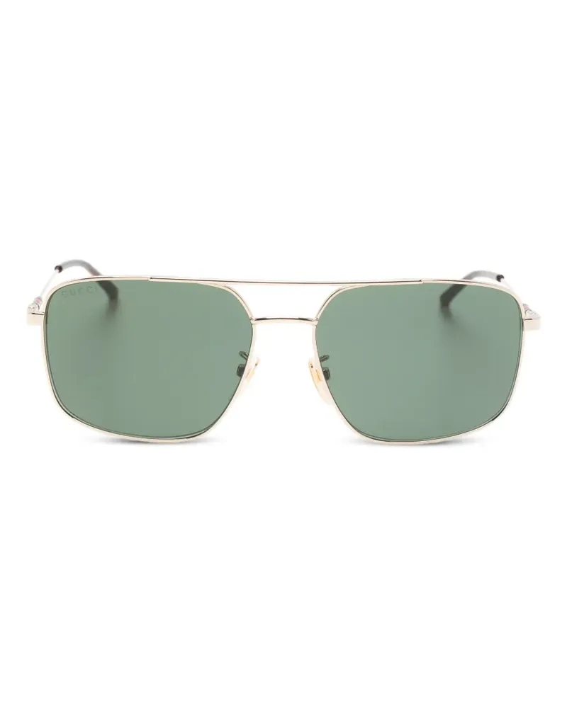 Gucci Sonnenbrille mit eckigem Gestell - Gold Gold