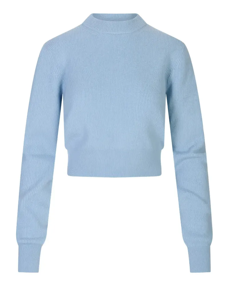Malo Gerippter Pullover mit Stehkragen - Blau Blau