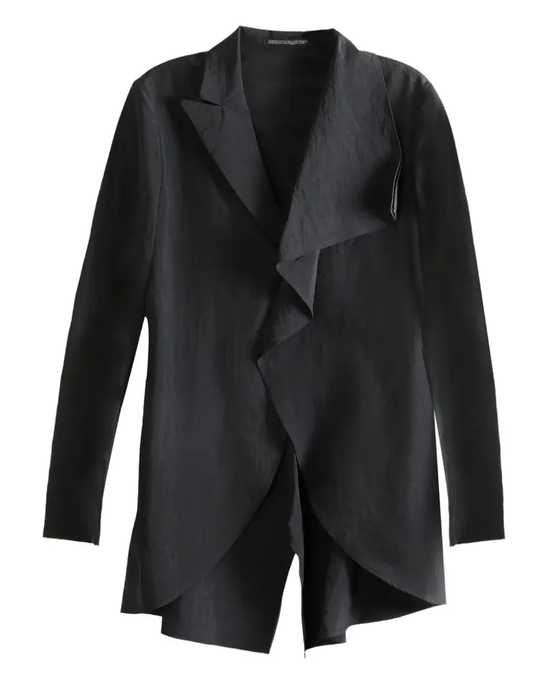 Yohji Yamamoto Jacke mit Rüschendetail - Schwarz Schwarz