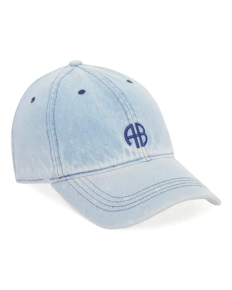 Anine Bing Jeremy Baseballkappe mit Logo-Stickerei - Blau Blau
