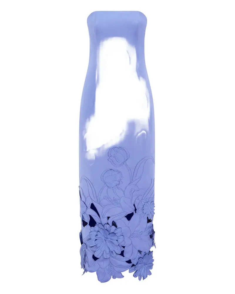 LEO LIN Besticktes Maxikleid mit Blumenapplikation - Blau Blau