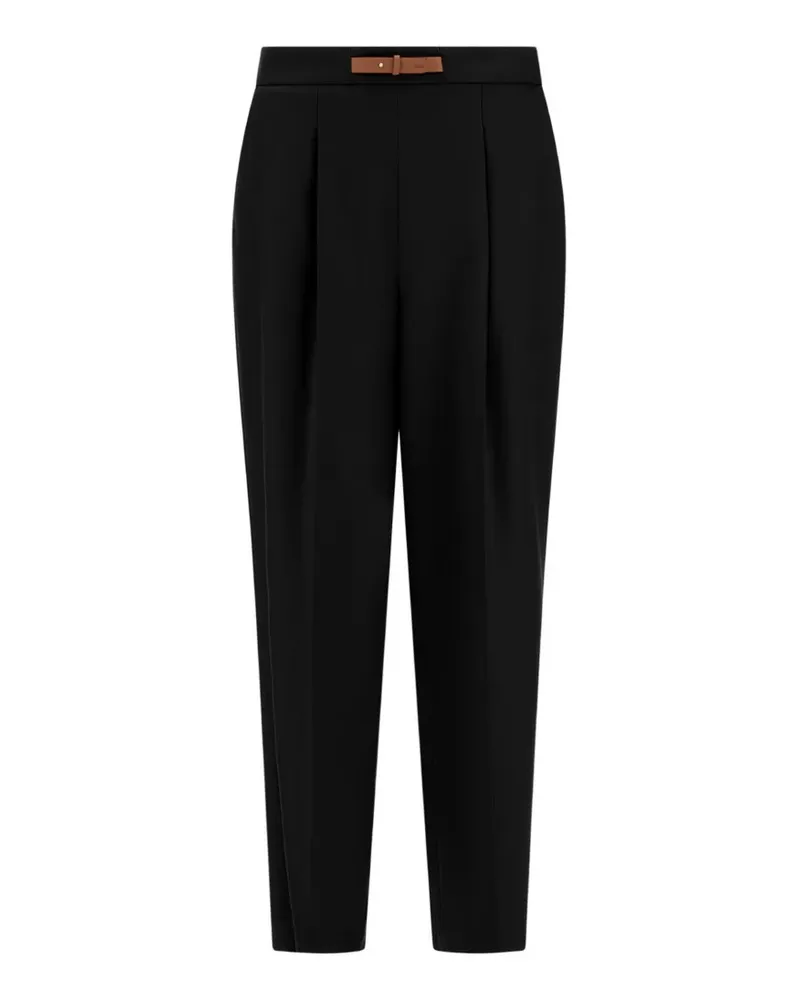 Herno leather strap pleated trousers - Schwarz Schwarz