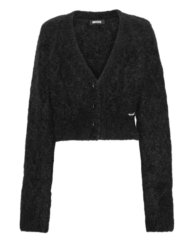ROTATE Birger Christensen Cardigan mit V-Ausschnitt - Schwarz Schwarz