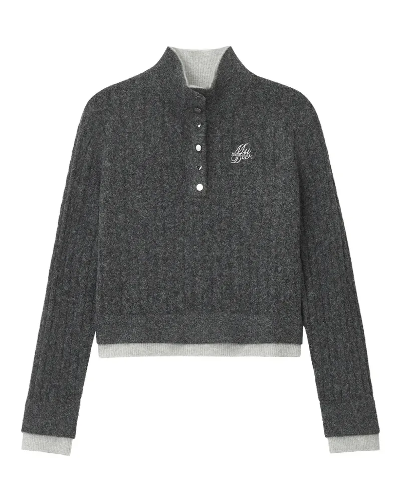 Musium Div. Geknöpfter Pullover mit Zopfmuster - Grau Grau