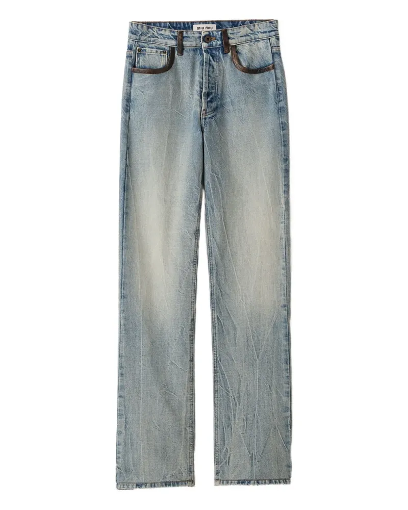 Miu Miu Jeans mit aufgesetzter Tasche - Blau Blau