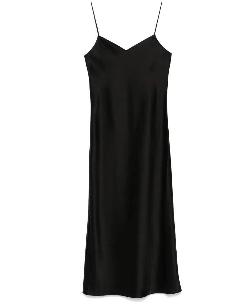 Ralph Lauren Midikleid aus Satin - Schwarz Schwarz