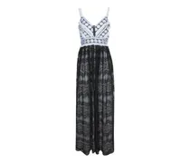 lace fringed maxi dress - Schwarz