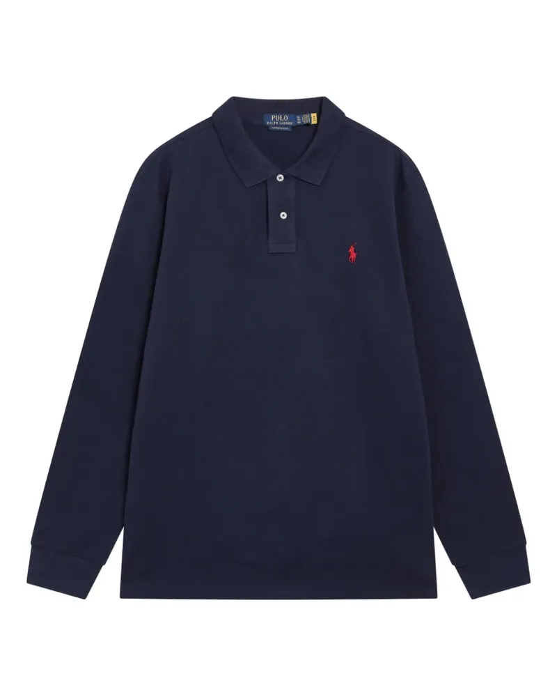 Ralph Lauren Custom Slim Fit mesh polo shirt - Blau Blau
