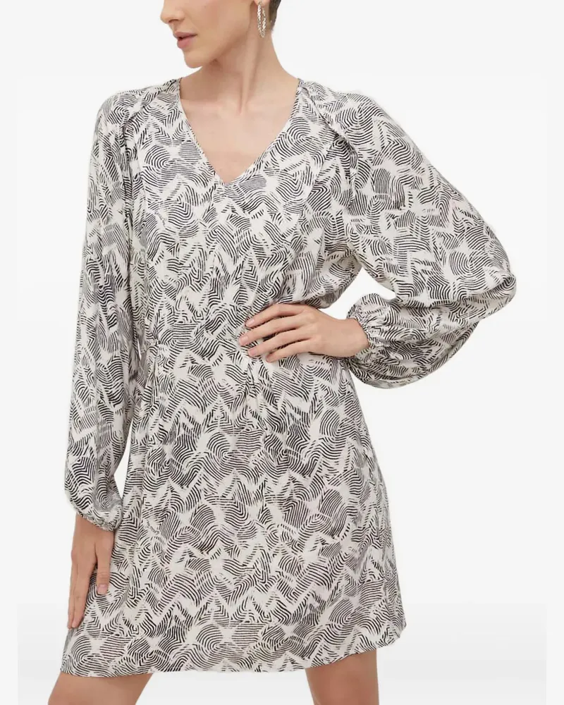 Patrizia Pepe V-neck patterned mini dress - Weiß Weiß