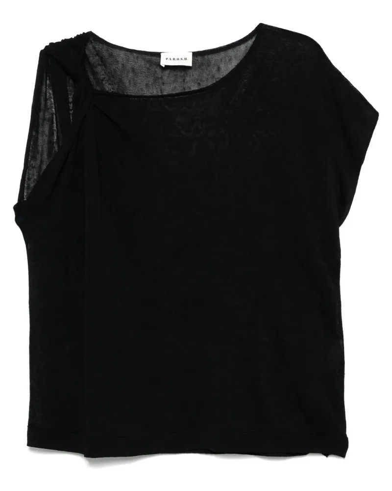 P.A.R.O.S.H. P.A.R.O H. Drapierte Bluse - Schwarz Schwarz