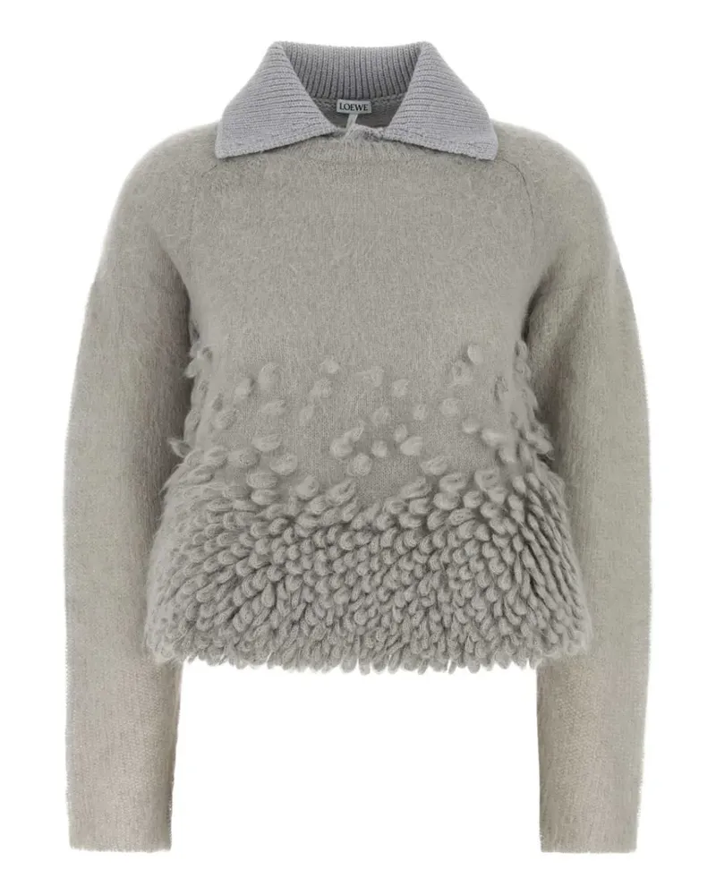 Loewe collar-detail long-sleeves sweater - Grau Grau