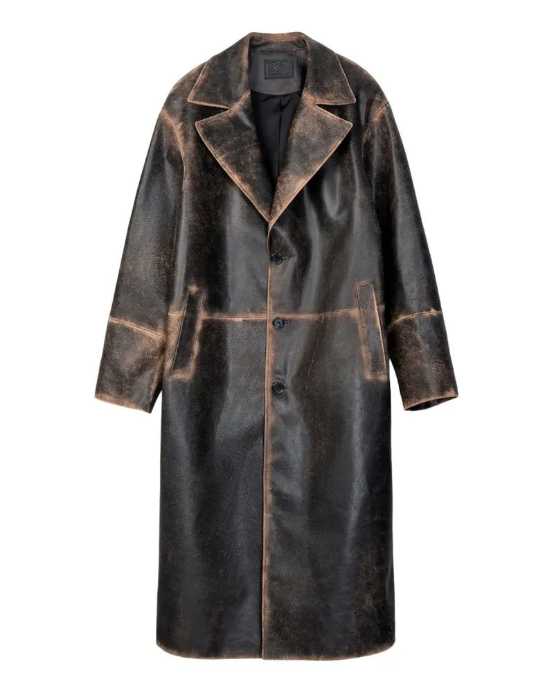 Camper Ledermantel im Distressed-Look - Braun Braun
