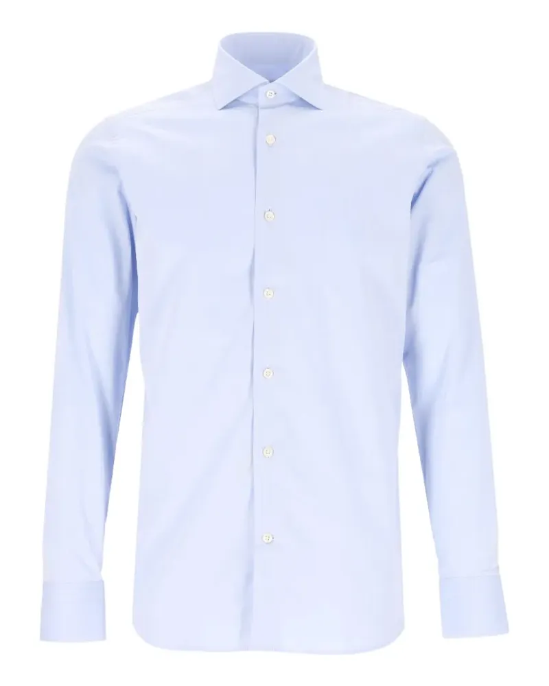 Al Duca D’Aosta 1902 Hemd aus Baumwoll-Twill - Blau Blau