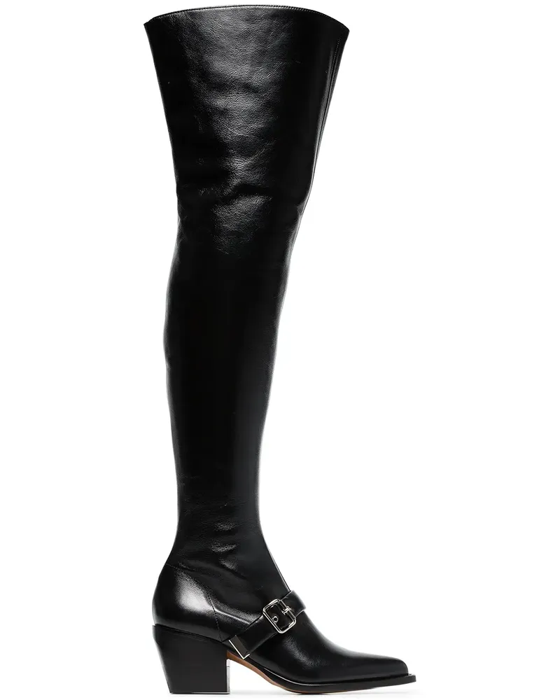 Chloé Overknee-Stiefel aus Leder - Schwarz Schwarz