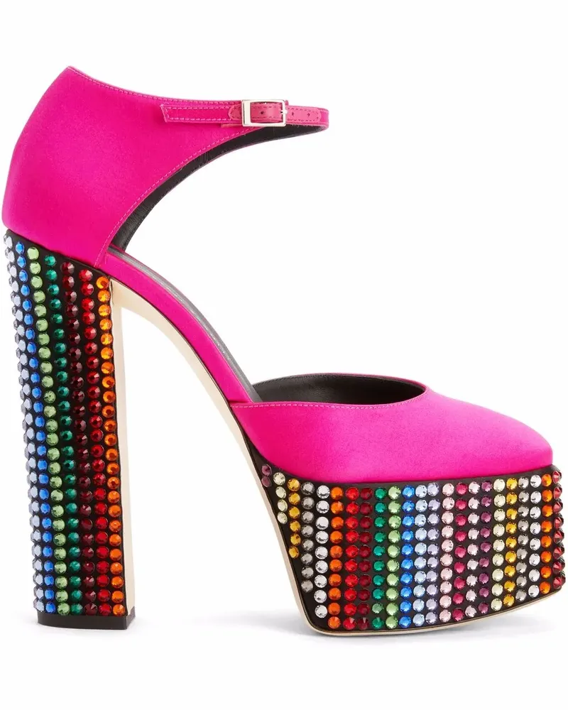 Giuseppe Zanotti Bebe Strass Plateau-Sandalen - Rosa Rosa