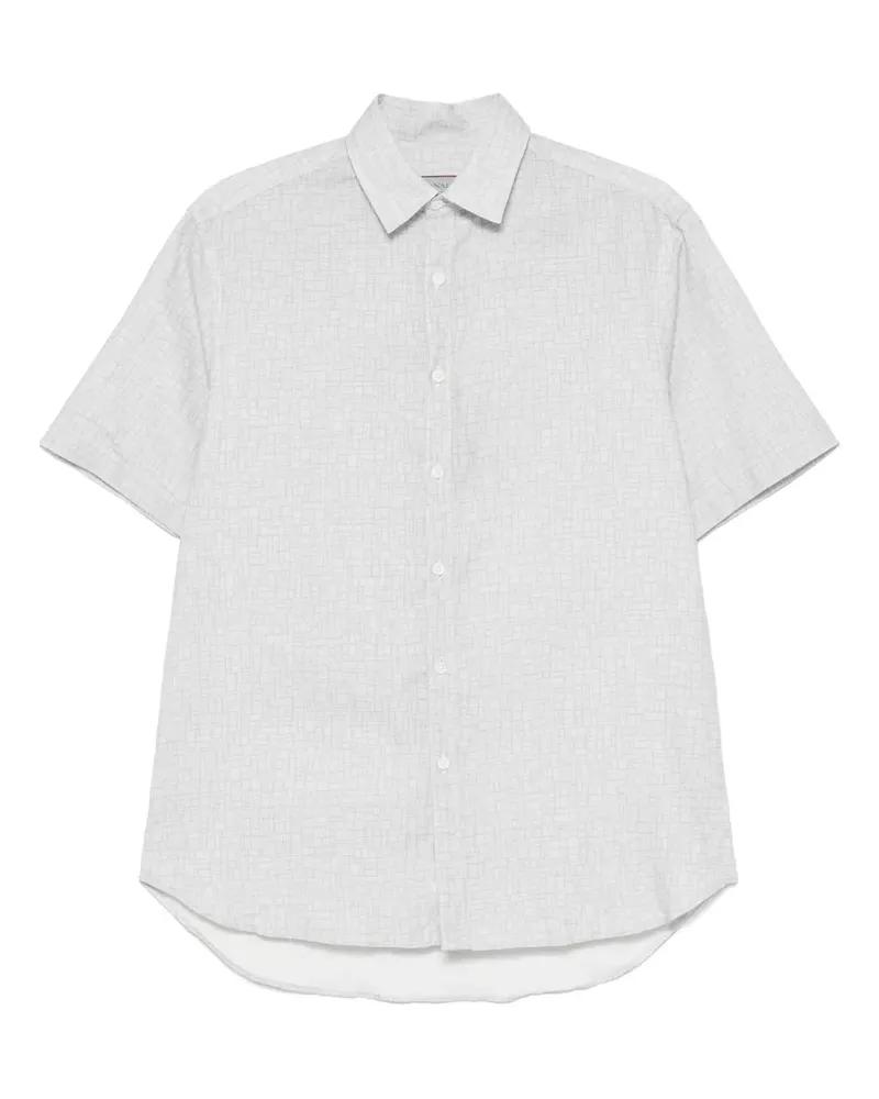 Canali Hemd mit Print - Grau Grau