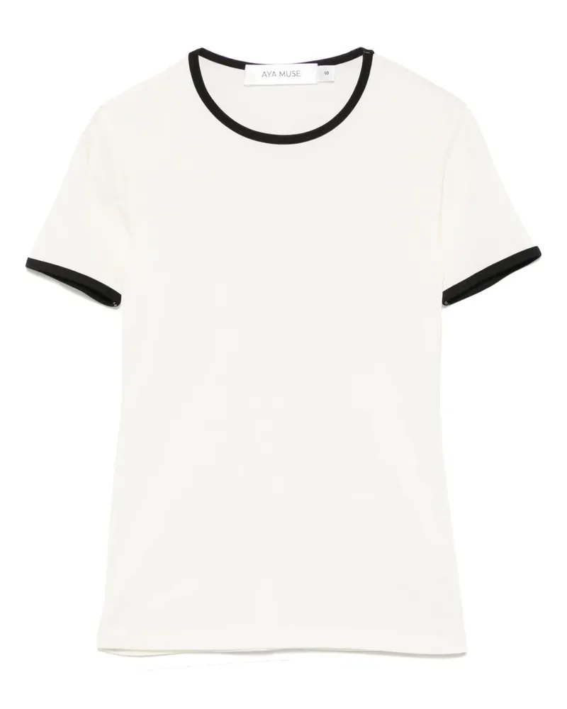 Aya Muse T-Shirt mit Kontrastdetails - Nude Nude