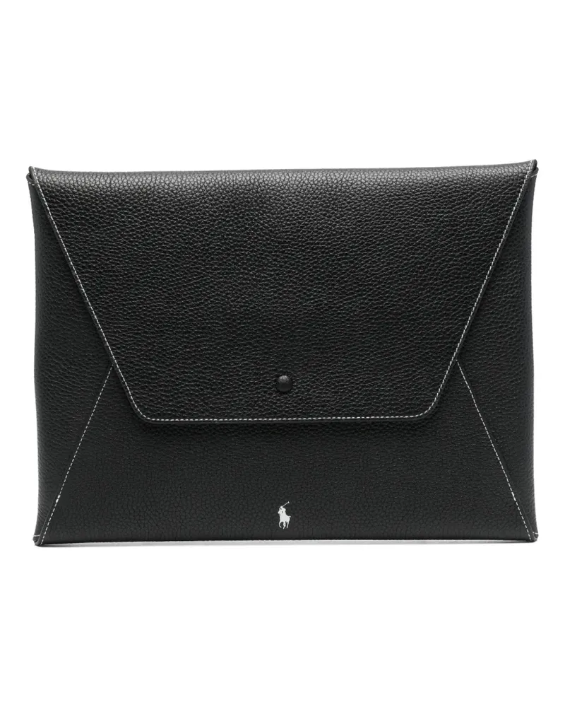 Ralph Lauren Portemonnaie mit Ziernähten - Schwarz Schwarz