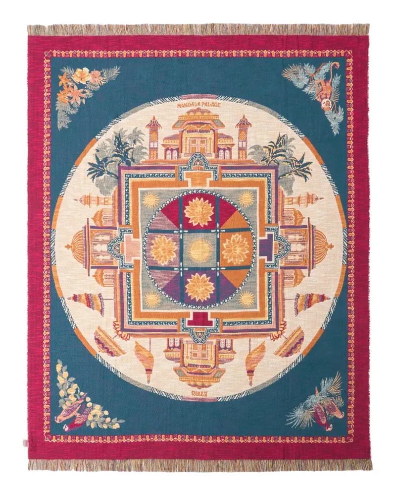 Etro mandala jacquard cotton blanket - Blau Blau