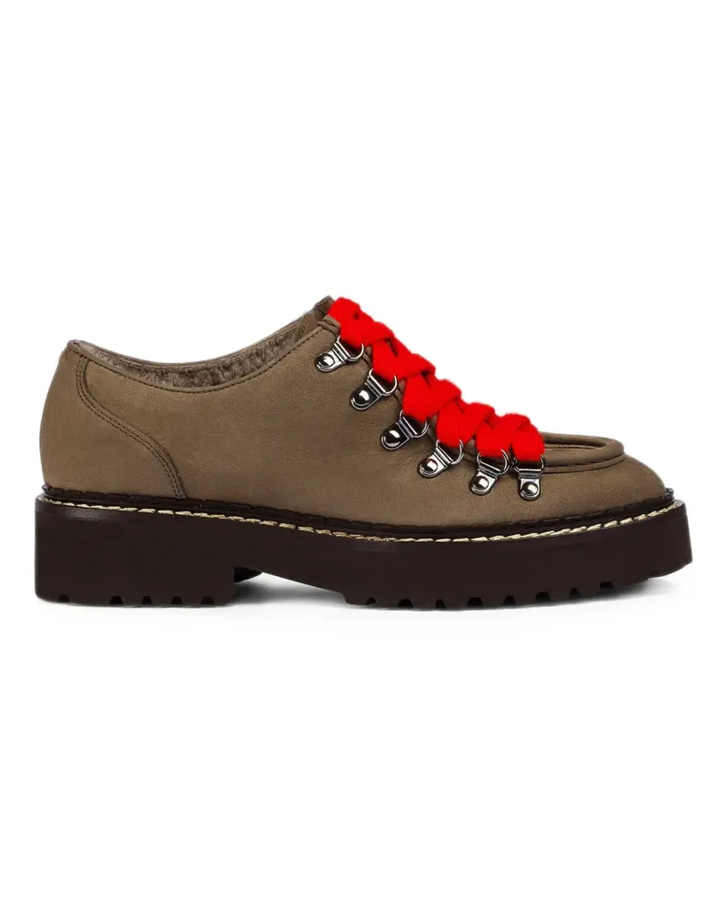 Doucal´s Derby-Schuhe aus Leder mit Hakenverschluss - Braun Braun