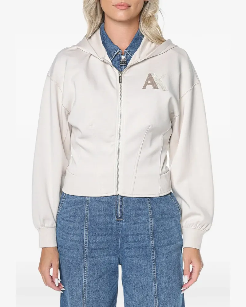 Armani Exchange Kapuzenjacke mit Logo-Patch - Nude Nude