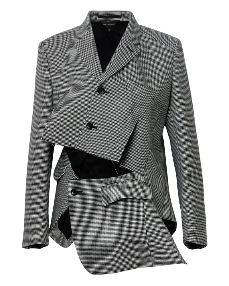 Comme des Garçons houndstooth-pattern cutting-out jacket - Grau Grau