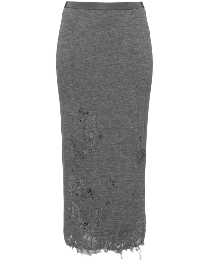 JNBY Strickrock mit Spitze - Grau Grau