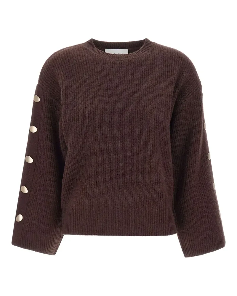 Kaos ribbed-knit button-sleeve sweater - Braun Braun