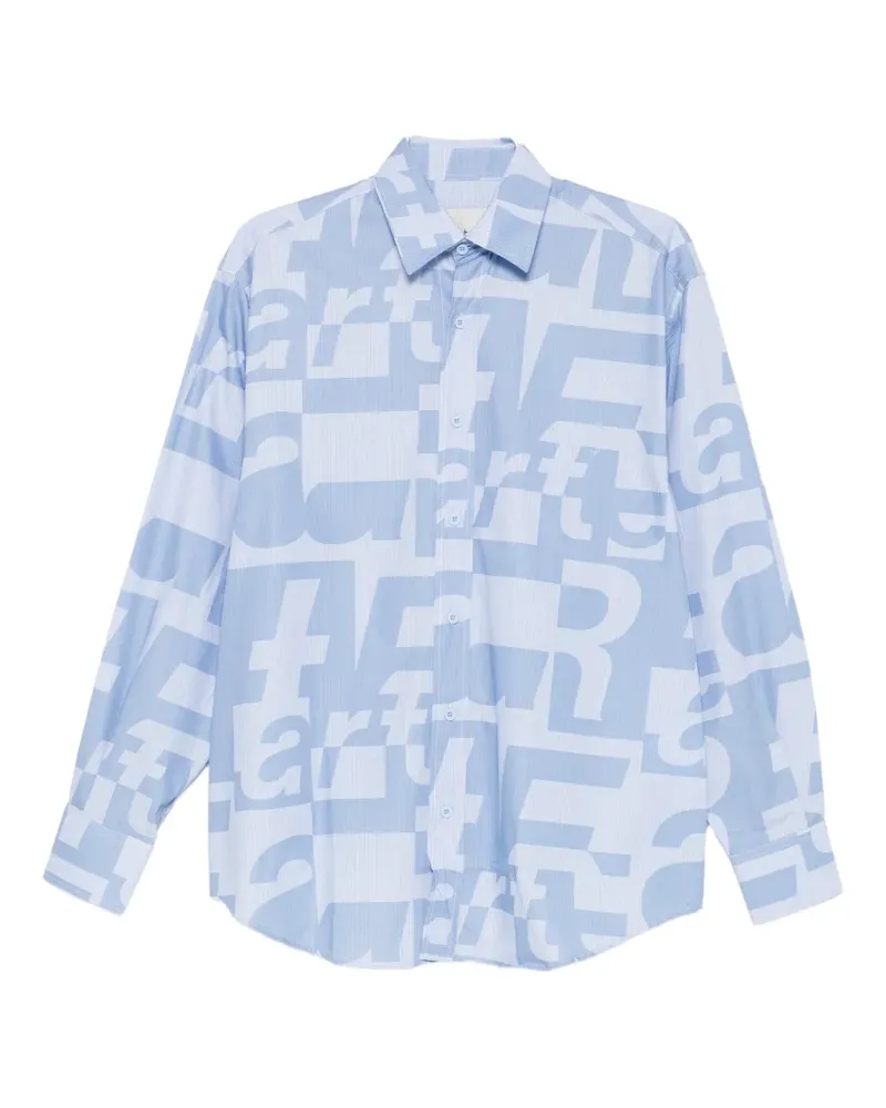 Arte Antwerp Hemd mit durchgehendem Print - Blau Blau