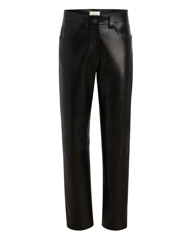 KHAITE Lederhose mit Einsätzen - Schwarz Schwarz