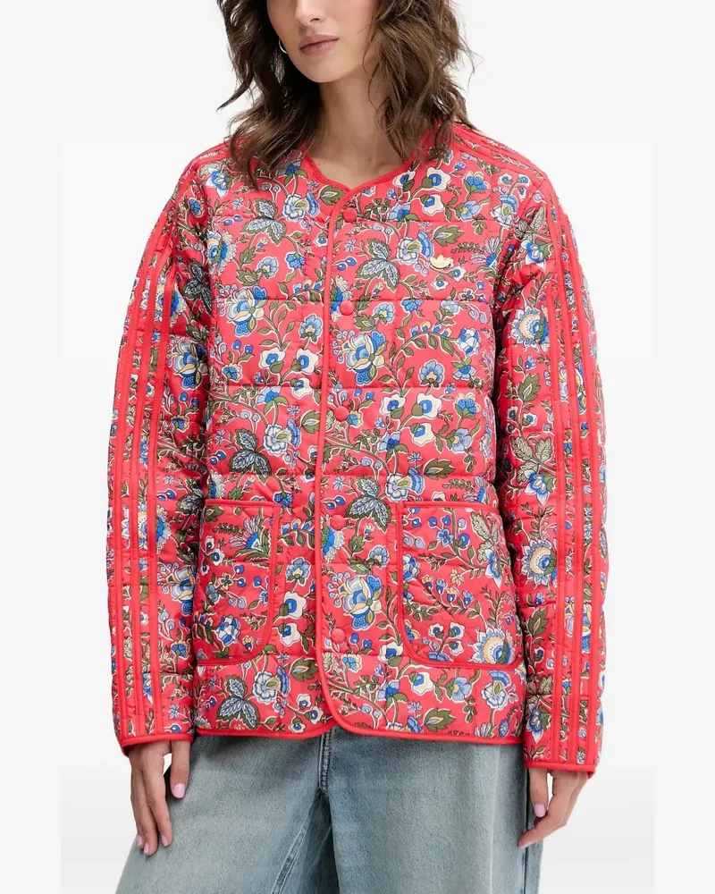 adidas x Liberty London floral-print quilted jacket - Rot Rot